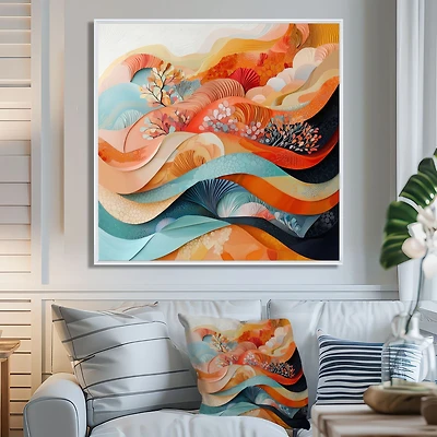 Oceanic Eternity – Coral Abstract Wave Painting