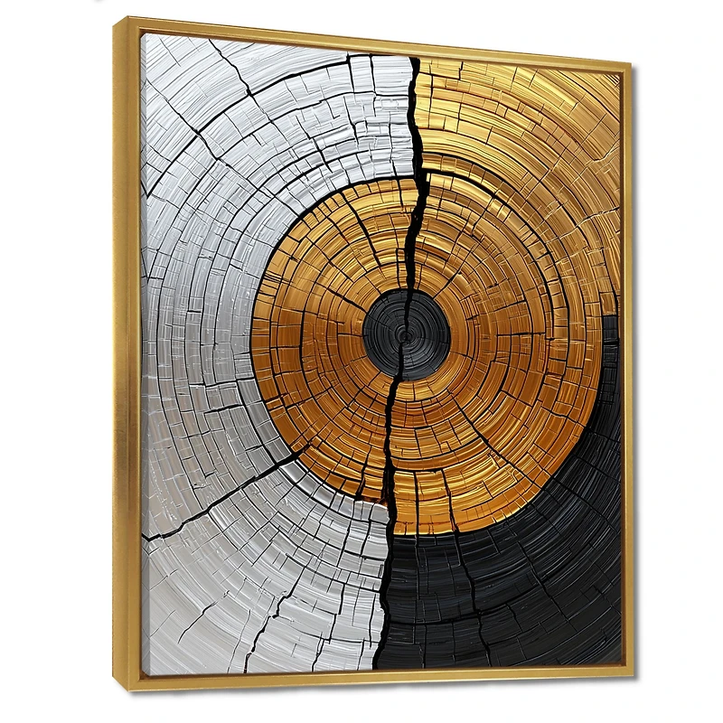 Abstraction bois doré et gris « Roots of Serenity »