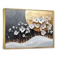 White and Gold Wildflowers – Marble-Inspired Elegance