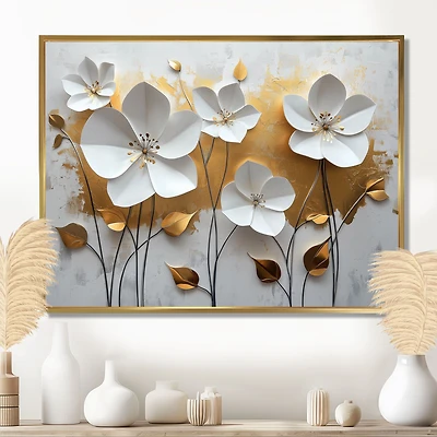 Pure Golden Horizon – Minimal Wildflower Art