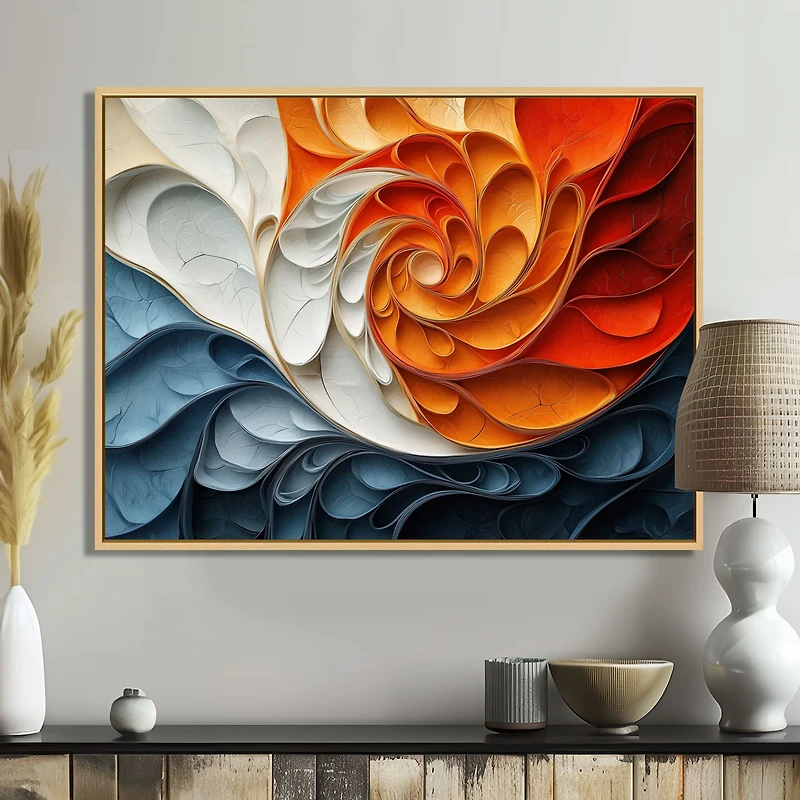 Mouvement abstrait fluide blanc et bleu « White and Blue Fugue »