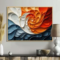 Mouvement abstrait fluide blanc et bleu « White and Blue Fugue »
