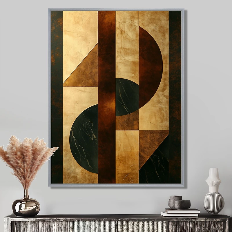 Essential Forms IV – Walnut Geometric Modern Art