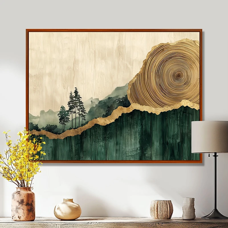 Forest Reflections – Pine Trees and Wooden Slide Art