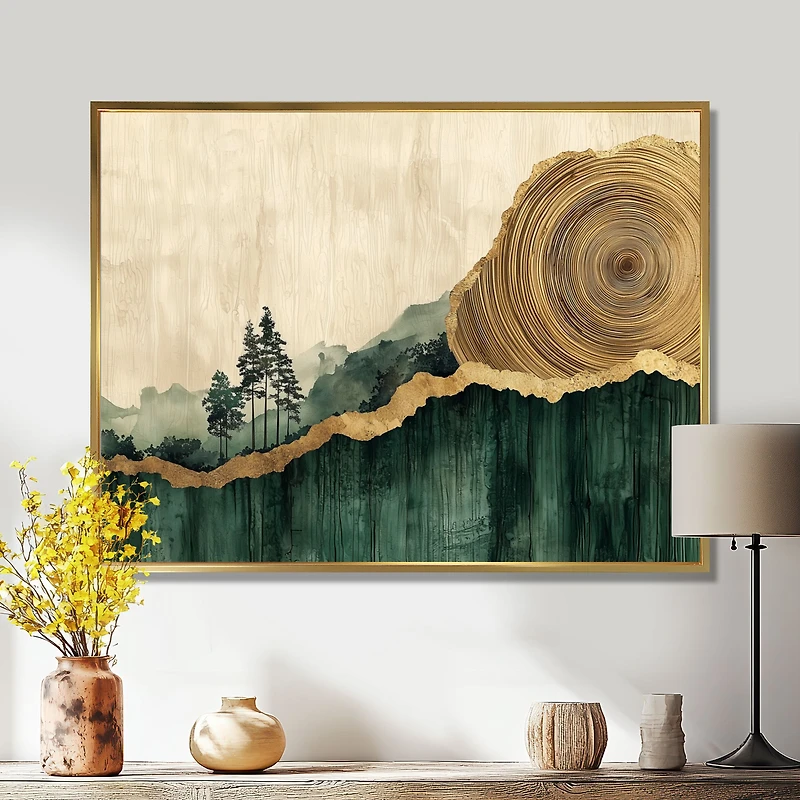 Forest Reflections – Pine Trees and Wooden Slide Art