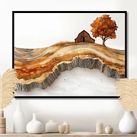Autumn Barn – Rustic Wooden Landscape Scene
