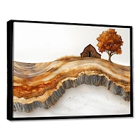 Autumn Barn – Rustic Wooden Landscape Scene