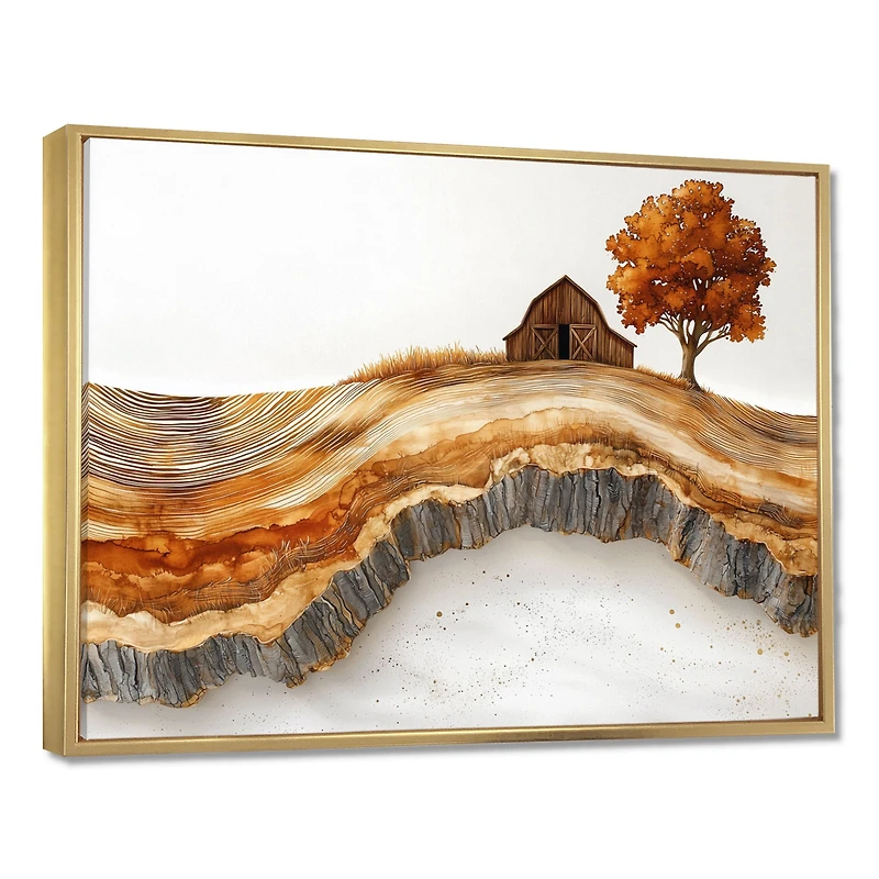 Autumn Barn – Rustic Wooden Landscape Scene