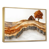 Autumn Barn – Rustic Wooden Landscape Scene