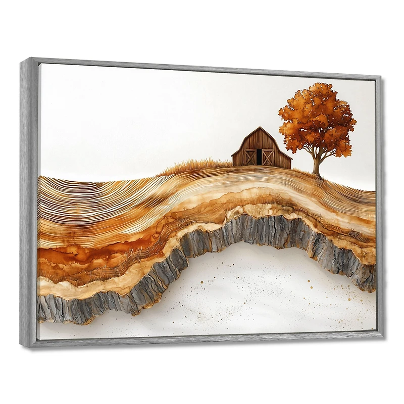 Autumn Barn – Rustic Wooden Landscape Scene