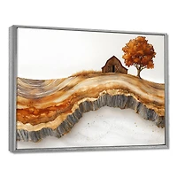 Autumn Barn – Rustic Wooden Landscape Scene