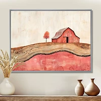 Paysage de ferme d’automne sur panneau en bois « Countryside Autumn Farm »