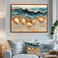 Composition abstraite marbrée plage « Seashell Serenity »