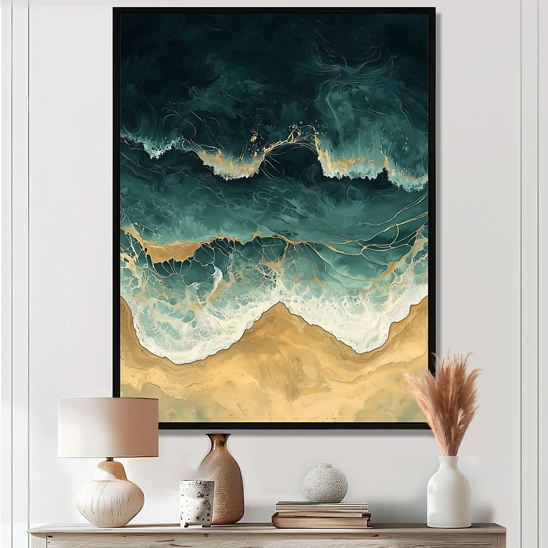 Paysage côtier abstrait aérien « Emerald Beach I »