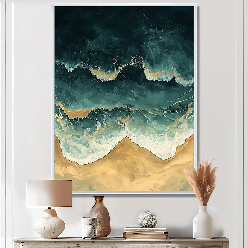 Paysage côtier abstrait aérien « Emerald Beach I »