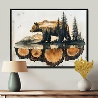 Ours double exposition reflet dans le lac « Double Exposure Bear »