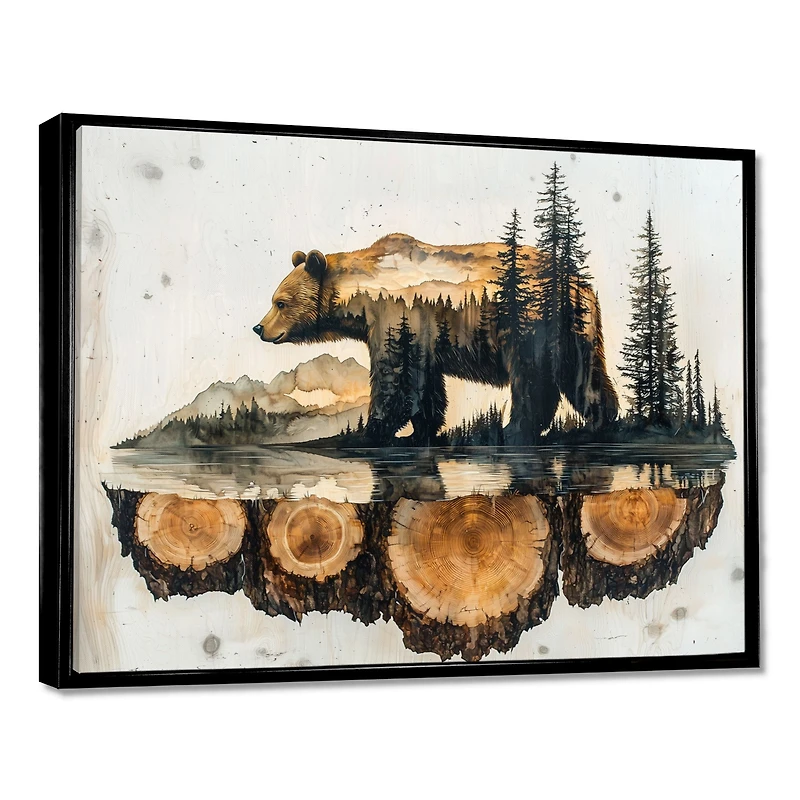 Double Exposure Bear – Reflections in the Lake