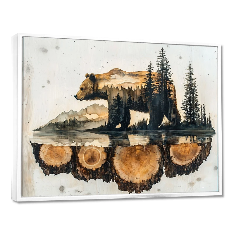 Ours double exposition reflet dans le lac « Double Exposure Bear »