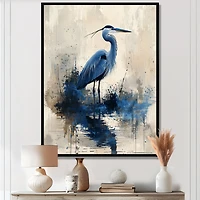 Blue Heron Elegance – Minimalist Nature Artwork