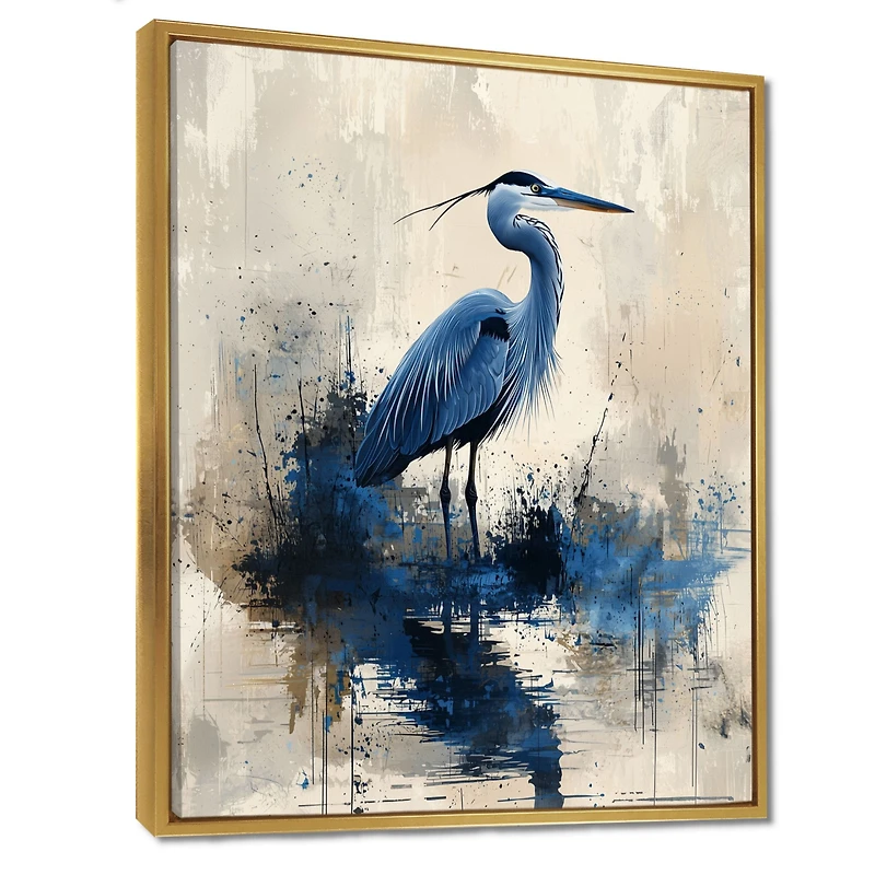 Blue Heron Elegance – Minimalist Nature Artwork