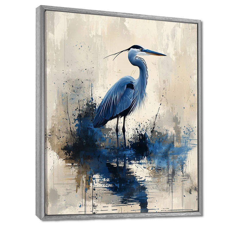 Blue Heron Elegance – Minimalist Nature Artwork