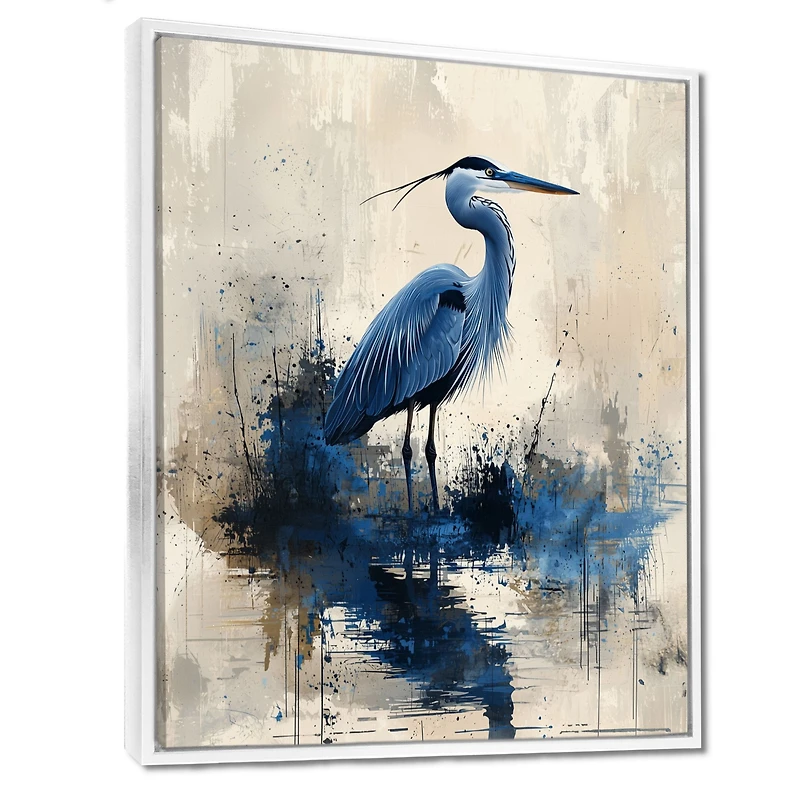 Blue Heron Elegance – Minimalist Nature Artwork