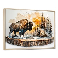 Winter Bison – Majestic Forest Landscape