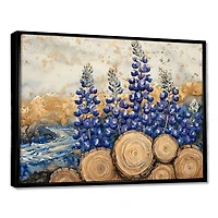 Fleurs bluebonnets florales rustiques art mural « Bluebonnet Blooms »