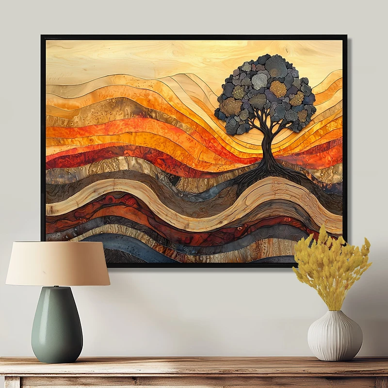 Art mural forêt automnale racines sereines « Serenity Roots »