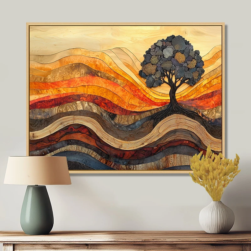 Art mural forêt automnale racines sereines « Serenity Roots »