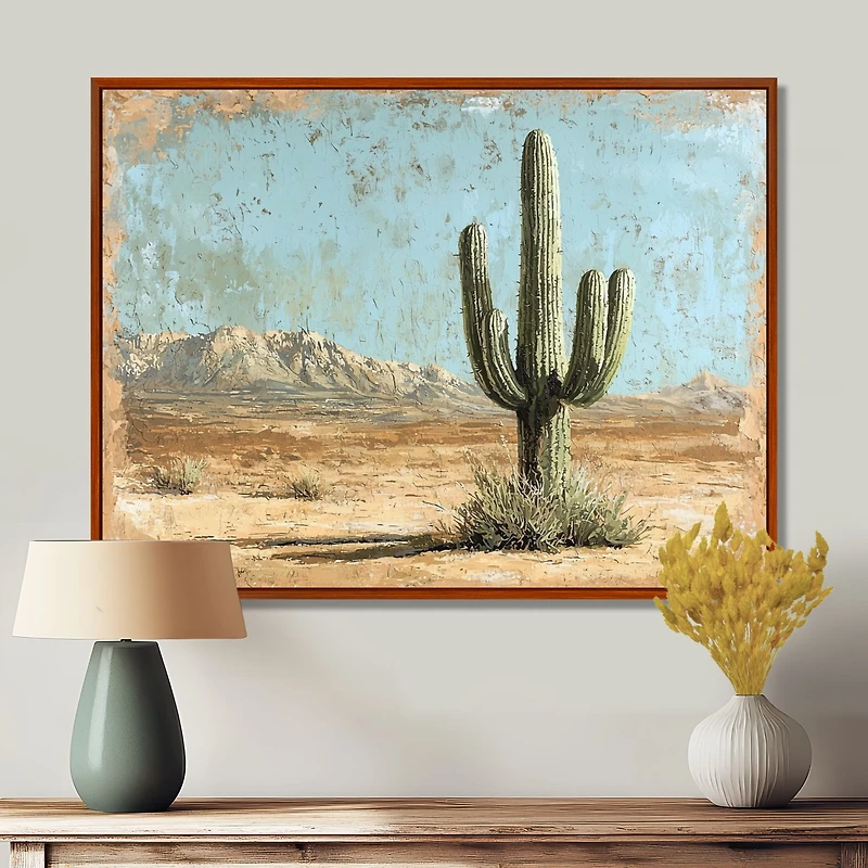 Art mural paysage de cactus sérénité du désert « Desert Serenity »