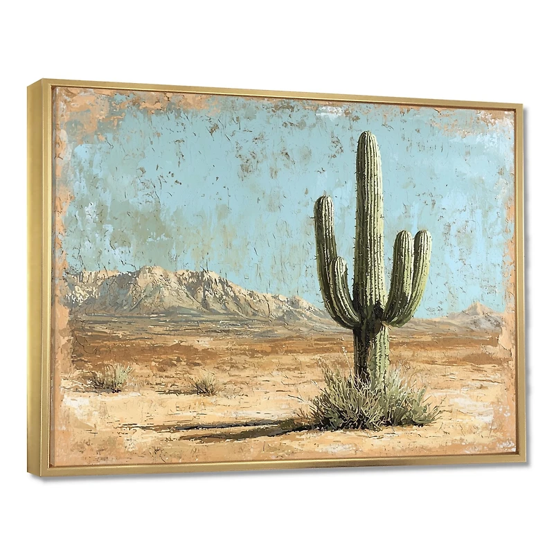 Desert Serenity – Cactus Landscape Painting