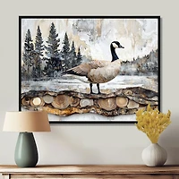 Art mural oie canadienne paysage de pins tranquille « Canadian Goose »
