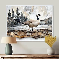 Art mural oie canadienne paysage de pins tranquille « Canadian Goose »