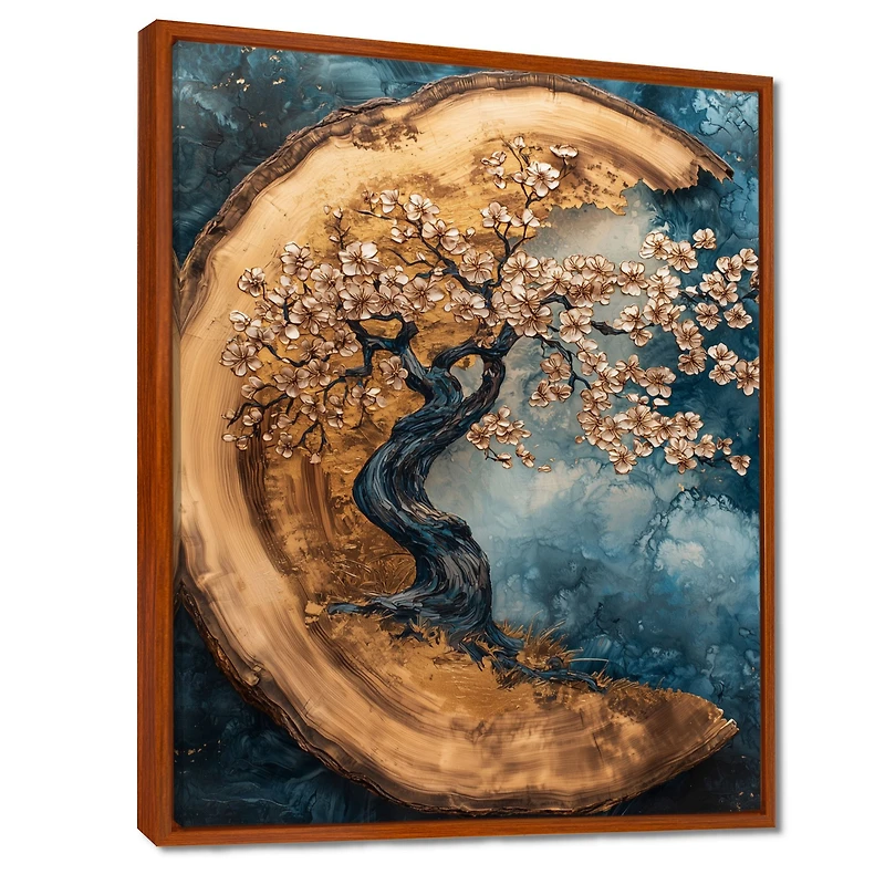 Art mural fleurs de cerisier dorées « Golden Cherry Blossoms »