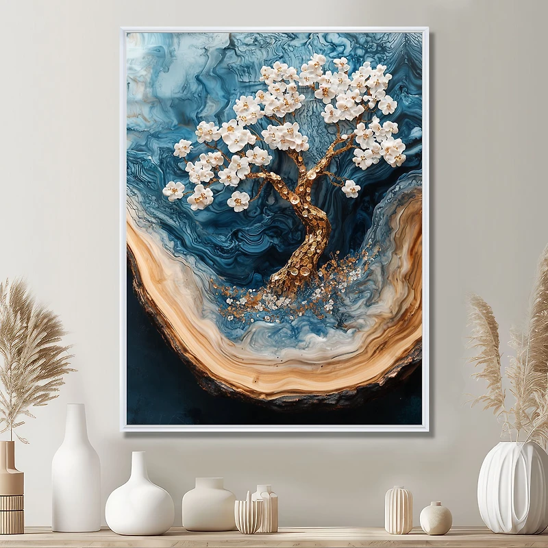 Winter Blossoms – Golden Cherry Tree Serenity