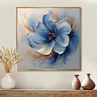 Art mural chrysanthèmes bleus en encre « Blue Chrysanthemums »
