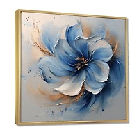 Art mural chrysanthèmes bleus en encre « Blue Chrysanthemums »