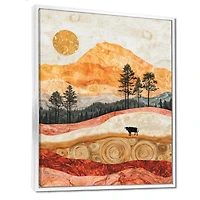 Pastel Cow – Golden Country Landscape Scene
