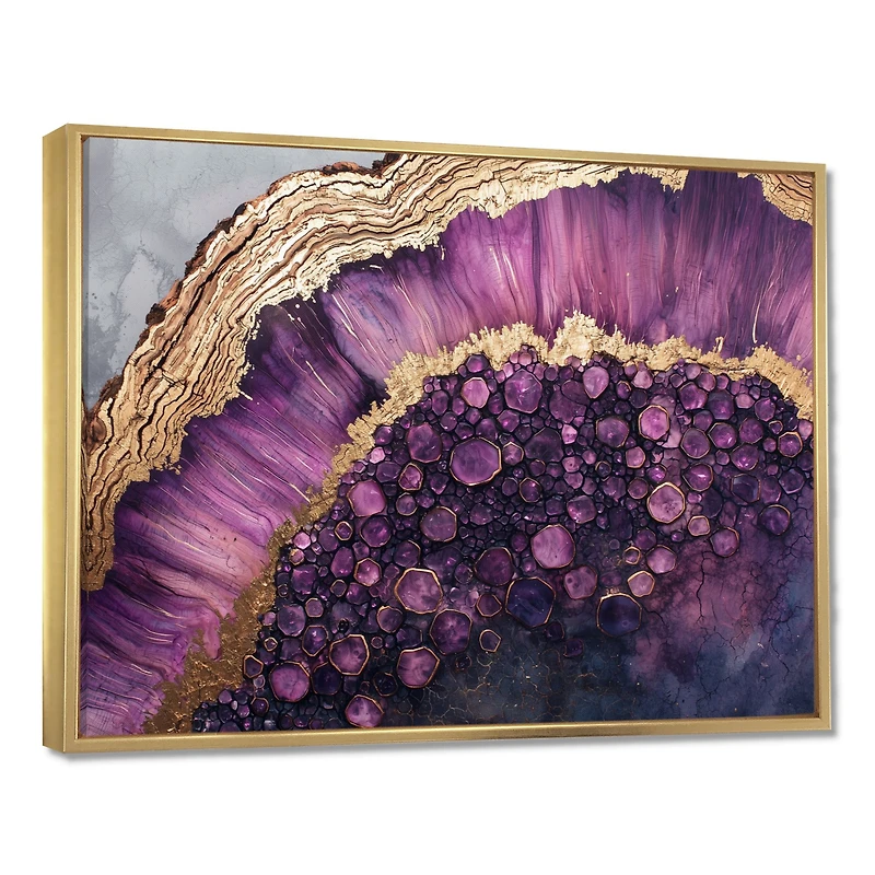 Art mural énergie cristal violet abstrait « Wooden Energy »