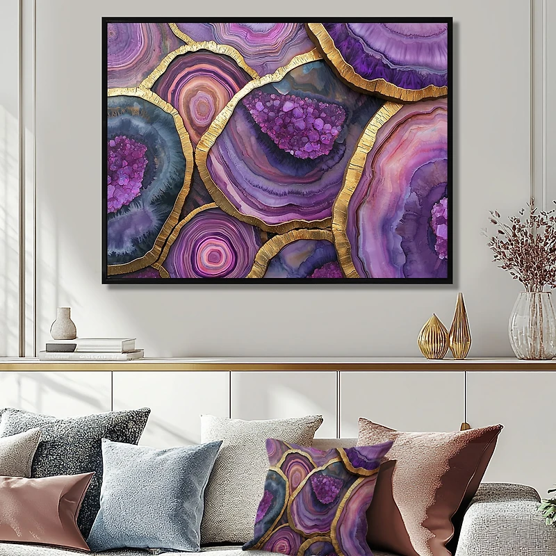 Crystal Essence – Purple and Wood Abstract Harmony