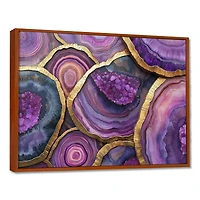 Art mural essence cristal violet et bois abstrait « Crystal Essence »
