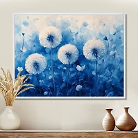 Blue Dandelion Glow – Soft Watercolor Serenity