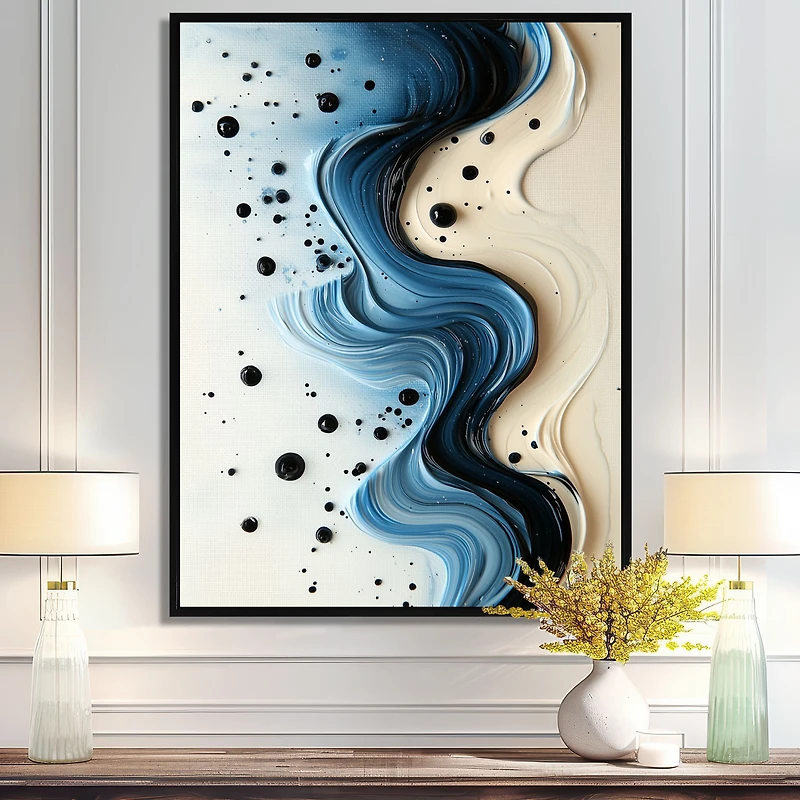 Aqua Rhythm – Serene Abstract Drip Painting