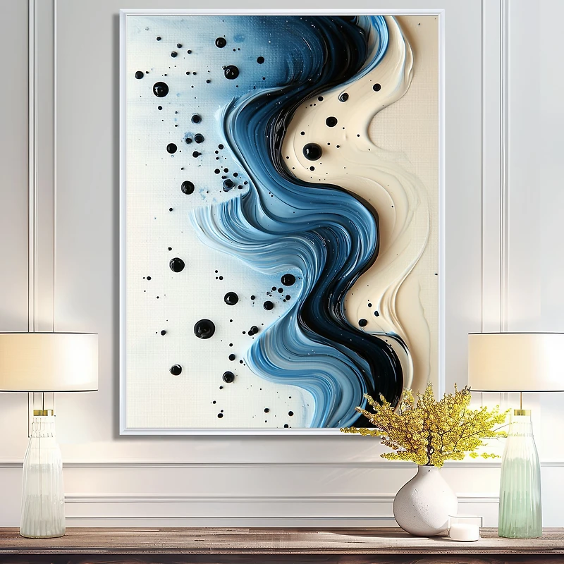 Art mural rythme aqua abstrait serein « Aqua Rhythm »