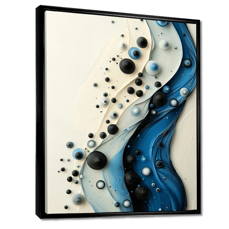 Art mural sérénité rythmique aqua abstrait « Rhythmic Serenity »