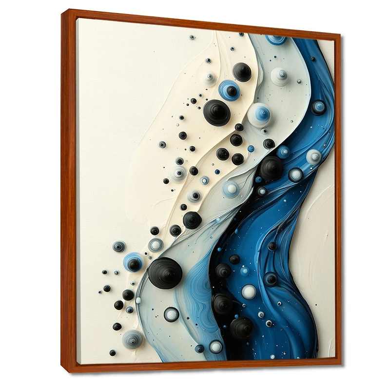 Art mural sérénité rythmique aqua abstrait « Rhythmic Serenity »