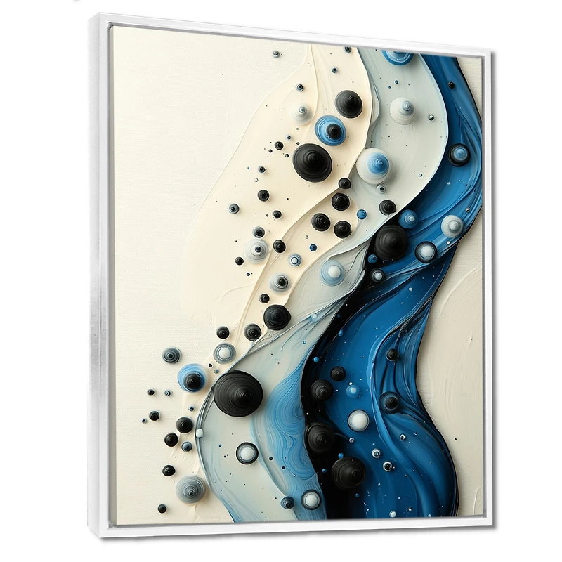 Art mural sérénité rythmique aqua abstrait « Rhythmic Serenity »