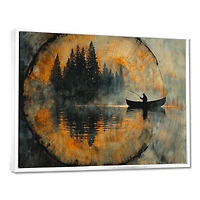 Art mural pêche en rivière paysage nature paisible