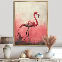 Art mural flamant rose reflets eau tropicale « Flamingo Reflections »